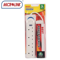 Kabel Stop Kontak BEST Desktop 6 Gang 3m UK dengan 3 Colokan dan 3 USB, Industrial IP66 UKCA 13A 250V