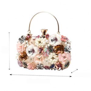 Sacs à main et sacs à bandoulière pour femmes, en gelée transparente, avec des perles de fleurs, de style designer de luxe - Product Image 2