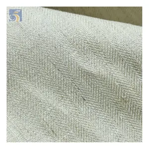 High Quality Herringbone Hemp Cotton Fabric 260gsm Original Color 75/15 Blend Linen/Cotton Fabric for Clothing