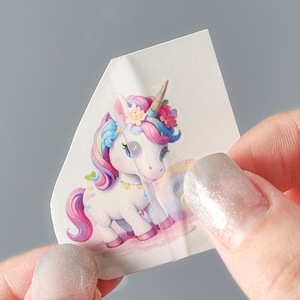 6 unids/pack pegatinas de transferencia de agua brazo pegatinas niños cara pegatinas colorido dibujos animados cara tatuaje - Product Image 4