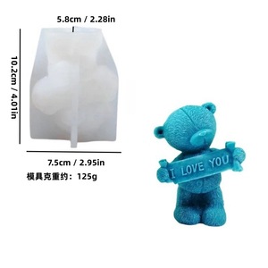 Valentine's Day Bear Scented Candle Silicone Mold DIY Ornament Gift Baking Cake Decoration Mold - Product Image 5