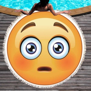 De moda de microfibra logotipo personalizado 150cm arena <span class=keywords><strong>emoji</strong></span>, toalla de playa - Product Image 1