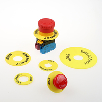 Bouton poussoir d'arrêt d'urgence 16mm/22mm avec anneau d'avertissement 40mm 60mm 90mm