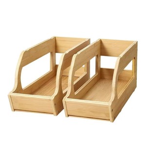 <b>Stackable</b> storage <b>baskets</b> for beverage cans, fruit cans, and cleaning; bamboo storage <b>baskets</b> for aluminum cans. - Product Image 5