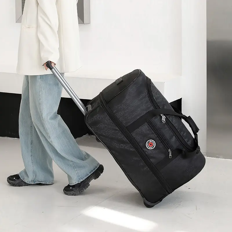 Kısa mesafe katlanabilir yatılı bagaj için fermuar kapatma ile Unisex moda arabası çantası büyük kapasiteli seyahat el çantası
