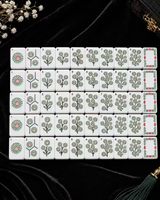 Mahjong américain de luxe haut de gamme en acrylique écologique, motif fleur de glace, 4 couches, 160 pièces, pour 4 joueurs, pliable, résistant à l'eau