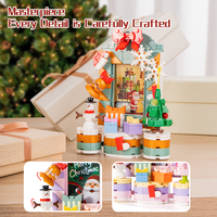 Jouets de Noël pour enfants, cadre photo de Noël rose, jouets en briques, Père Noël, ensemble de blocs éducatifs DIY, cadeau de Noël, ornement