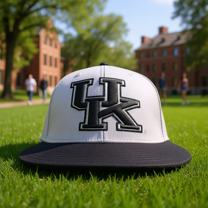 Gorra de béisbol ajustada Top Of The World Kentucky Wildcats, gris y negra, de 6 paneles, para hombre, informal, de sarga, con logo bordado - Product Image 2