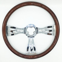 Tempérament rétro universel 450mm support creux volant de course modifié universel drift volant en bois massif