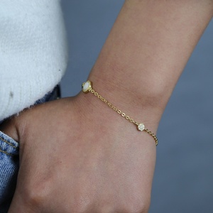 <span class=keywords><strong>Bracelet</strong></span> couleur argent or pour jeune fille, nouvelle collection de bijoux artisanaux, pierres d'opales, breloques en forme d'étoile, vente en gros, tendance - Product Image 5