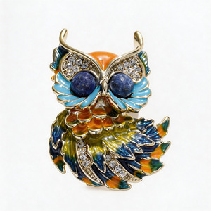 Broche de Búho Xiliangfeizi con Esmalte y Circonita, Pin de Moda para Mujer, Joyería de Regalo - Product Image 5