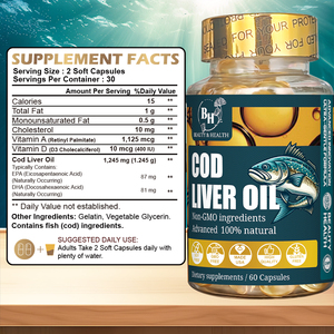 OEM/ODM <strong>Cod</strong> <strong>Liver</strong> <strong>Oil</strong> <strong>Softgel</strong> Capsules Omega-3 Rich Supplement for Immune Support Bone Health Adults - Product Image 6