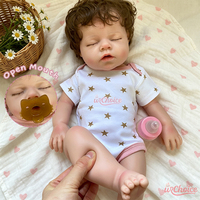 Poupée Reborn réaliste en silicone souple de 18 pouces, non peinte/peinte, nouveau-né, avec cheveux, corps flexible, pour séance photo/cadeau