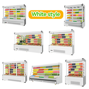 Réfrigérateur commercial à affichage ouvert pour supermarché, refroidissement par air, avec étagères en verre réglables et éclairage LED - Product Image 3