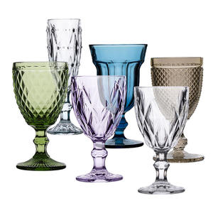 Ensemble <span class=keywords><strong>de</strong></span> verres à vin vintage <span class=keywords><strong>de</strong></span> couleur unie, gobelet à motif diamant, flûte à champagne pour mariage et fête - Product Image 4