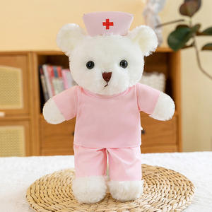 Creative PP cotone Orso peluche camice bianco ricamato infermiera uniforme fodera in rete Logo stampabile per unità di sollievo dallo Stress - Product Image 6
