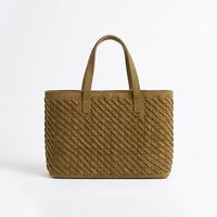 Sac fourre-tout en daim tressé pour femme LZ Manufacturer, finition veloutée douce, poignée supérieure, sac à bandoulière, sac de voyage, sac de bureau