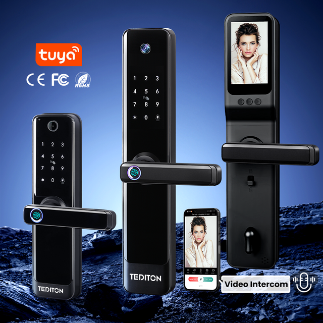 Cerradura Inteligente Security Ttlock WiFi Electronic Digital Fingerprint Electric Smart Door Lock with Camera and Fingerprint