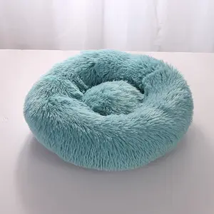 Anti-Angst-Knödel-Kuschler wärmend gemütlich weich rundes Bett flauschiges Kunstpelz-Plüschkissen-Bett für kleine mittlere Hunde und Katzen