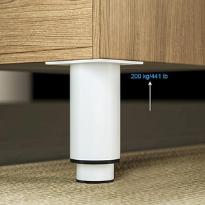 Kaki Kabinet Logam yang Dapat Disesuaikan 8-25cm untuk Pengganti Penyangga Furnitur Kaki Furnitur Teleskopik Putih Kaki Sofa Baja Tahan Karat - Product Image 5