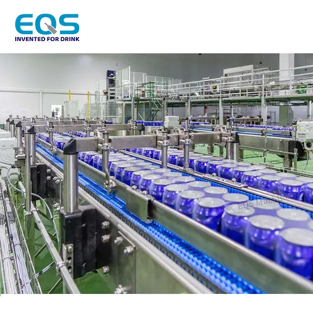 Mesin pengisi kaleng aluminium otomatis lini produksi lengkap disetujui CE