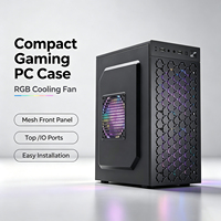 Gabinete de PC Micro ATX Meway Mesh Front con Ventilador RGB, Mini Torre de Acero SPCC, Compatible con PSU ATX, Chasis Personalizado para Juegos y Oficina, en Stock