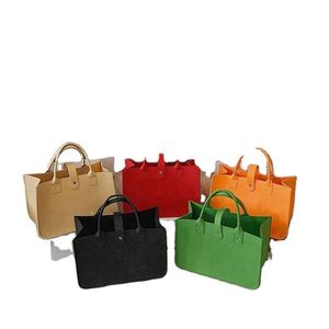 Top Quality Solid Color Portable <b>Thick</b> Large Capacity Reusable <b>Felt</b> Shopping Tote Bag With Custom Printed Logo - Product Image 2