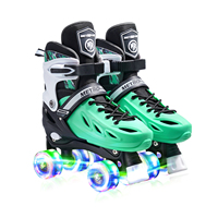 Patins à roulettes populaires à 4 roues lumineuses en PU, tailles fixes, chaussures de patinage à semelle rigide pour sports de plein air adultes