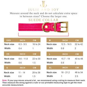 COLLIER ROSE ITALIEN Cadeau parfait pour les propriétaires-Collier de chien en daim véritable et finition or - Product Image 4