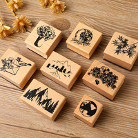 Timbro in Legno Autoinchiostrante Decorativo con Stampa Floreale Fai-da-Te per Uso Ufficio