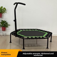 Trampolín Hexagonal Plegable de Polipropileno Seguro para Niños, Cama Elástica Interior para Fitness, con Red Protectora, Resistente a la Intemperie