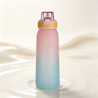 Bouteille anti-fuite avec options de parfum, couvercle à clapet, paille intégrée pour boire directement – Idéale pour l'école, le cyclisme, le camping, le bureau, les activités de plein air