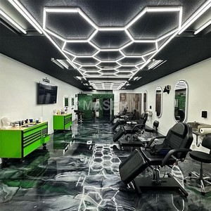 Hot bán tự động chi tiết lục giác ánh sáng LED Trần làm việc ánh sáng trắng cho xe đánh bóng tiệm hớt tóc phòng tập thể dục 14 lưới hệ thống - Product Image 4