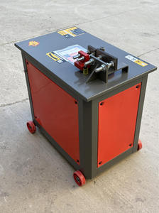Machine à cintrer les barres d'armature GF-20, design compact, couleur rouge, avec panneau de commande et roues - Product Image 6