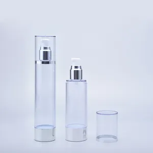 15ml 30ml 50ml 80ml 100ml 120ml Skin Care Serum Skin Toner Silver Cosmetic Airless Pump Bottle 120ml Cosmetic Airless Bottles