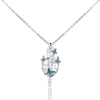 Collier Lariat papillon gourde cassée 925 argent Sterling réglable conception creuse bijoux fins pour femmes