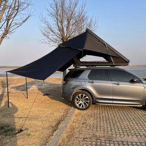 2 orang aluminium cangkang keras Segitiga atap tenda atas berbagai mobil satu lapisan kain Oxford tahan air lipat penggunaan luar ruangan - Product Image 6