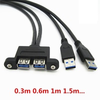 SuperSpeed-Cable de extensión USB 3,0, macho a hembra, ángulo izquierdo y derecho de 90 grados