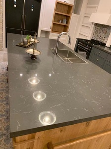 Hic thạch anh f317 Chất lượng cao đánh bóng thiết kế thạch anh đá bếp đảo Vanity đầu Countertop thiết kế hiện đại 5 + năm - Product Image 4