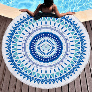 Wholesale <b>Large</b> Quick Dry Round Beach <b>Towel</b> 60" Tropical High Quality Custom Absorbent Lightweight Beach <b>Towel</b> for Summer - Product Image 4