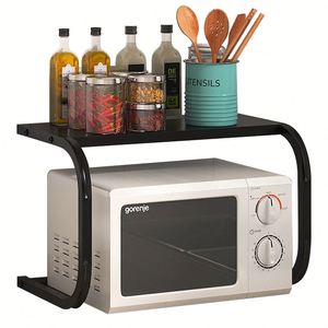 Heavy Duty Metal Kitchen <b>Storage</b> Microwave Oven Shelf Pizza Cooking Stand Microwave Shelf <b>Storage</b> Organizer Bakers Racks - Product Image 2