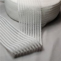 Tissu en dentelle crochetée élastique 3D à fleurs en polyester/nylon blanc, largeur 7,5 cm, couleur et largeur personnalisables, pour lingerie et corsets