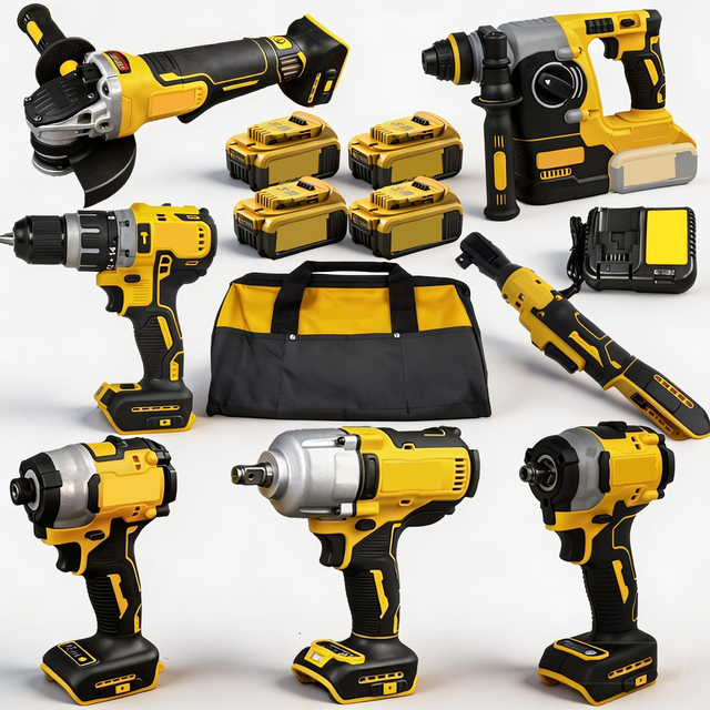 Durable 12 in 1 Cordless Electric Power Tool Set 20v 5Ah Lithium Battery Wrench Outdoor Complete Power Tool Combination Kits