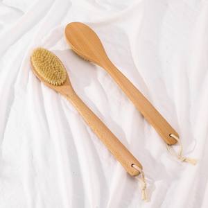 Spazzola da doccia personalizzata con manico lungo in setola morbida e rigida con impugnatura posteriore curvo per spazzolatura a secco a umido spazzola per il corpo da bagno - Product Image 3