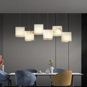 Дизайнерская роскошная люстра из натурального мрамора, маленькая лампа из белого мрамора для ресторана, спальни, кабинета, бара - Product Image 3