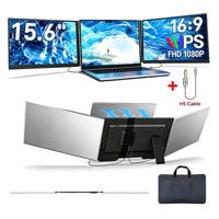 Ekstensi Layar Laptop 15,6 inci FHD 1080P IPS Monitor Portabel untuk Laptop, Dapat Diperluas Tiga atau Dua Layar, Kompatibel dengan Windows dan Mac