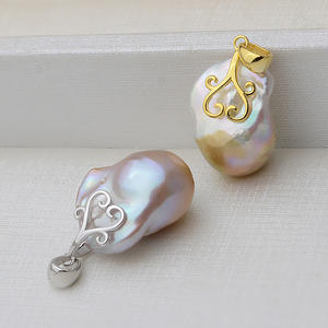 Wenchi Handmade 925 Silver Baroque <b>Pearl</b> <b>Pendant</b> Special-Shape Necklace Empty Holder Accessory DIY Female <b>Pearl</b> <b>Pendants</b> <b>Charms</b> - Product Image 1