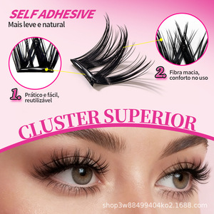 <span class=keywords><strong>Cils</strong></span> <span class=keywords><strong>individuels</strong></span> segmentés sans colle, 7 rangées, thermocollés, style naturel, fins et allongés, pour le coin extérieur, style occidental - Product Image 2
