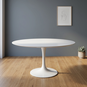 Modern Round <b>White</b> Plastic <b>Coffee</b> <b>Table</b> Minimalist Design Living Room Furniture Easy To Clean - Product Image 1