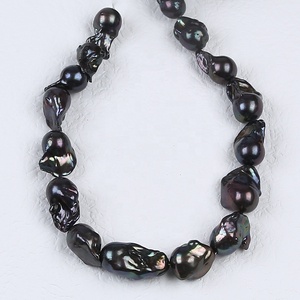 Chuỗi Ngọc Trai Lửa Không Đều Màu Đen Nước Ngọt Tự Nhiên, Quả Cầu Lửa Cỡ Lớn 16-17Mm, Trang Sức Ngọc Trai Baroque - Product Image 4
